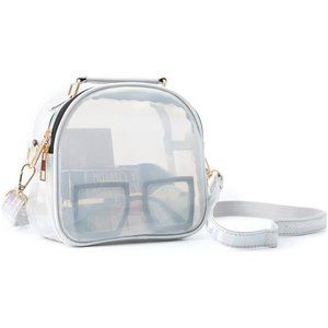 Clear Crossbody Transparent Handbag Purse with 2 Shoulder Straps